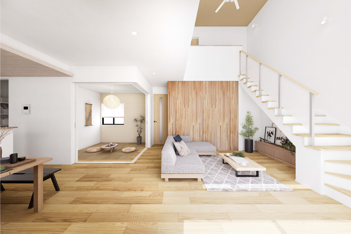 掲載の完成予想図(パース)は図面を基に描き起こしたもので、実際とは多少異なります。