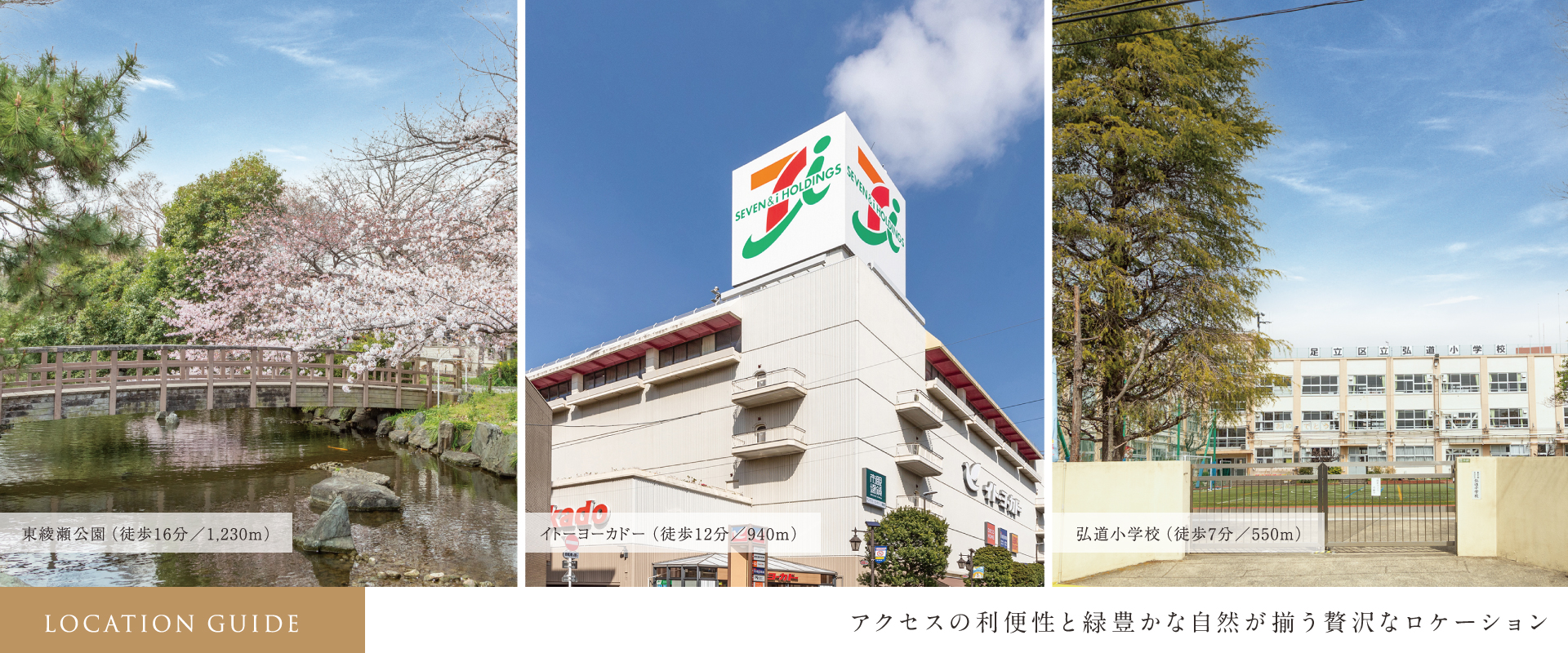 分数・距離は分譲地内の最も遠い号棟からのものです。