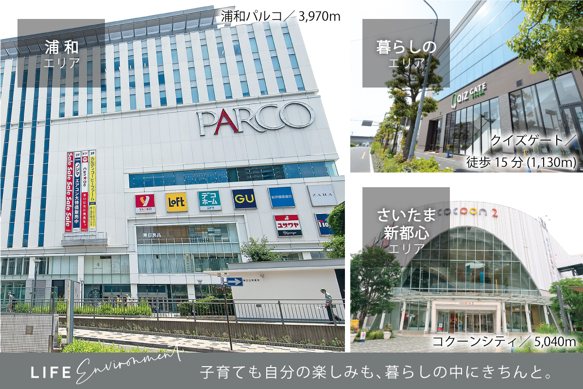 現地からの距離は各施設から最も遠い区画を起点とした地図上の概測です。徒歩分数は80m=1分で換算、端数は切り上げています。