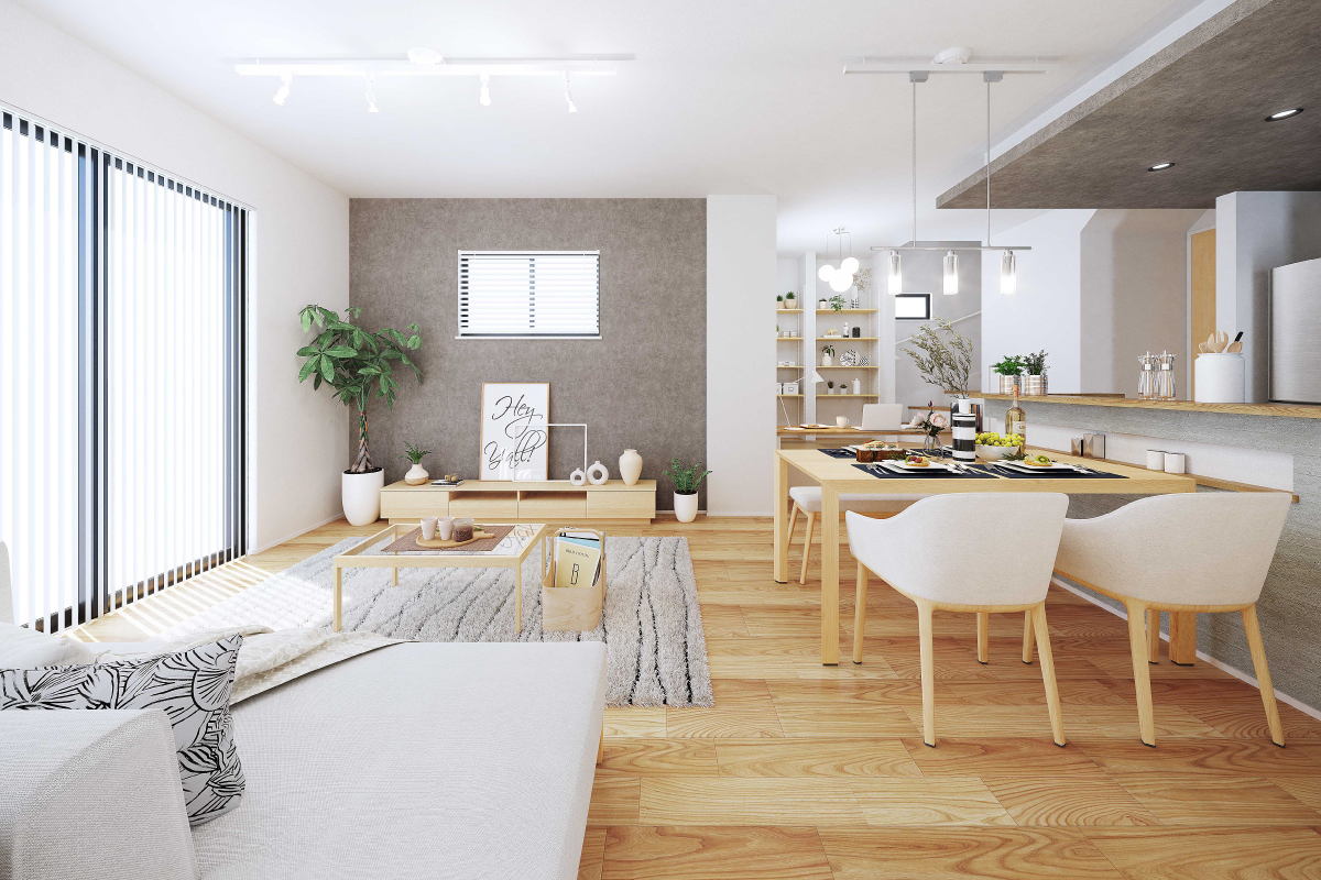 掲載の完成予想図(パース)は図面を基に描き起こしたもので、実際とは多少異なります。