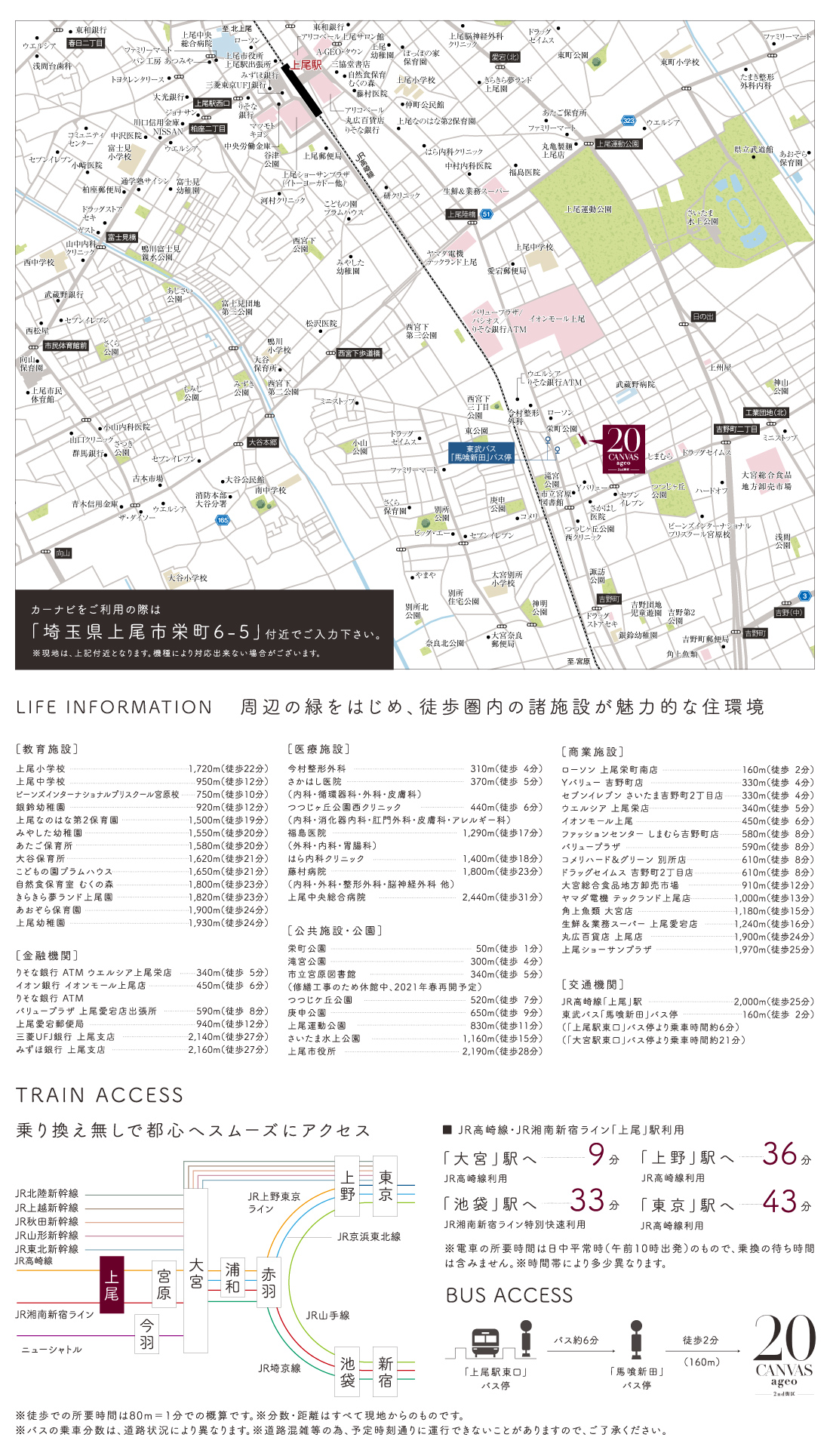 周辺環境 公式 canvas 上尾 2nd街区 埼玉県 上尾市 Jr高崎線 上尾駅 新築一戸建てはポラスの分譲住宅