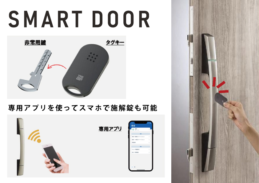 ドアノブに近づけるだけで自動解錠 ドアノブに近づけるだけで自動解錠