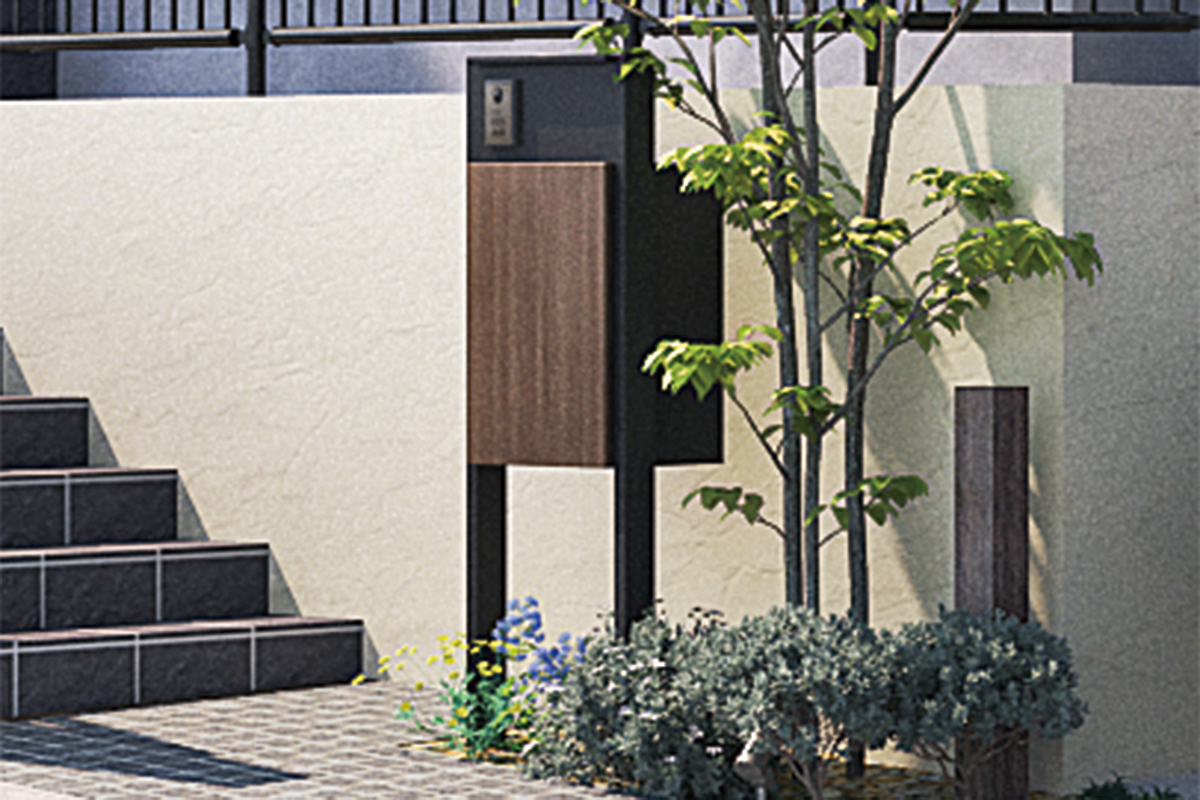 【宅配ボックス付機能門柱】