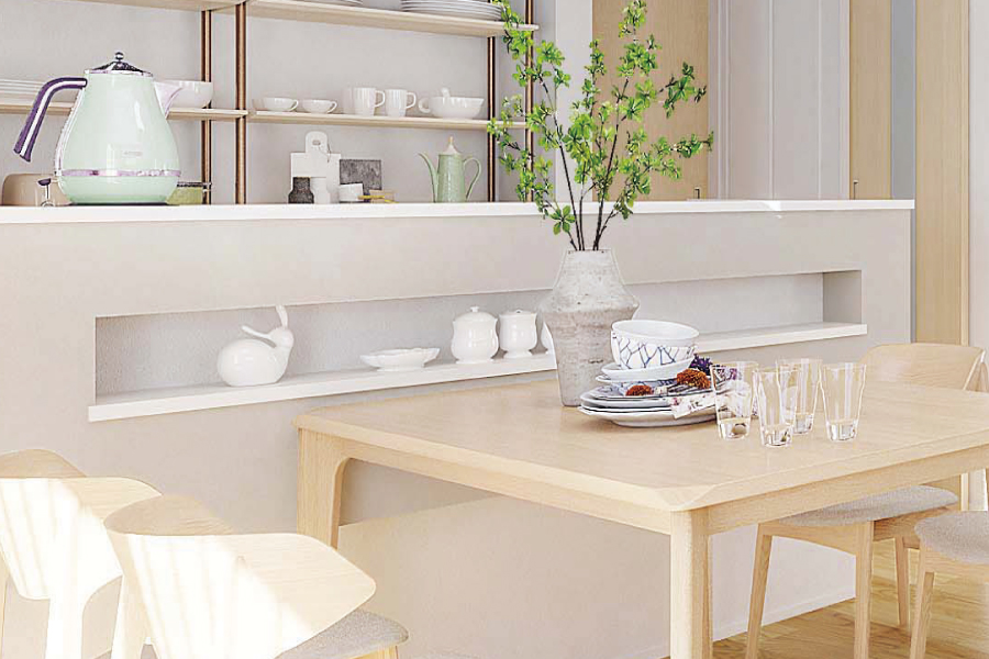 【Toclas Kitchen Bb】フロートニッチ付きキッチン