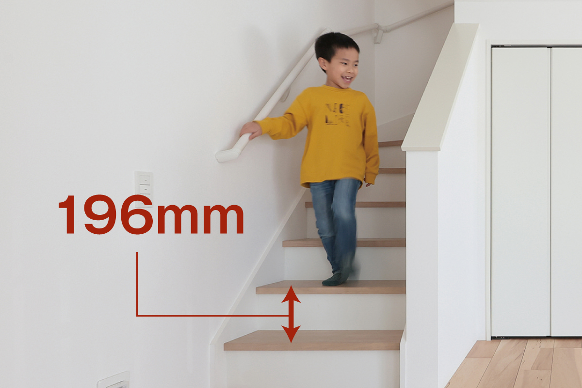 【16段階段(段差196㎜)+手すり】