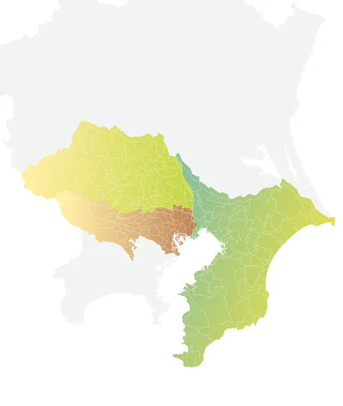 関東エリアの都道府県マップ