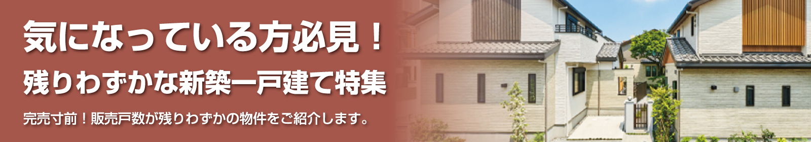 残りわずかの一戸建て特集