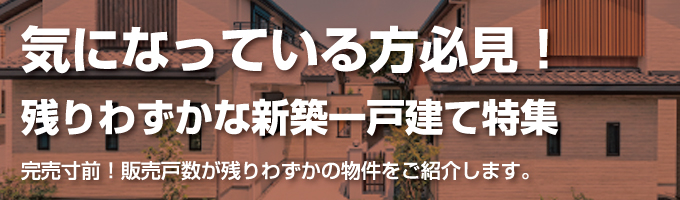 残りわずかの一戸建て特集